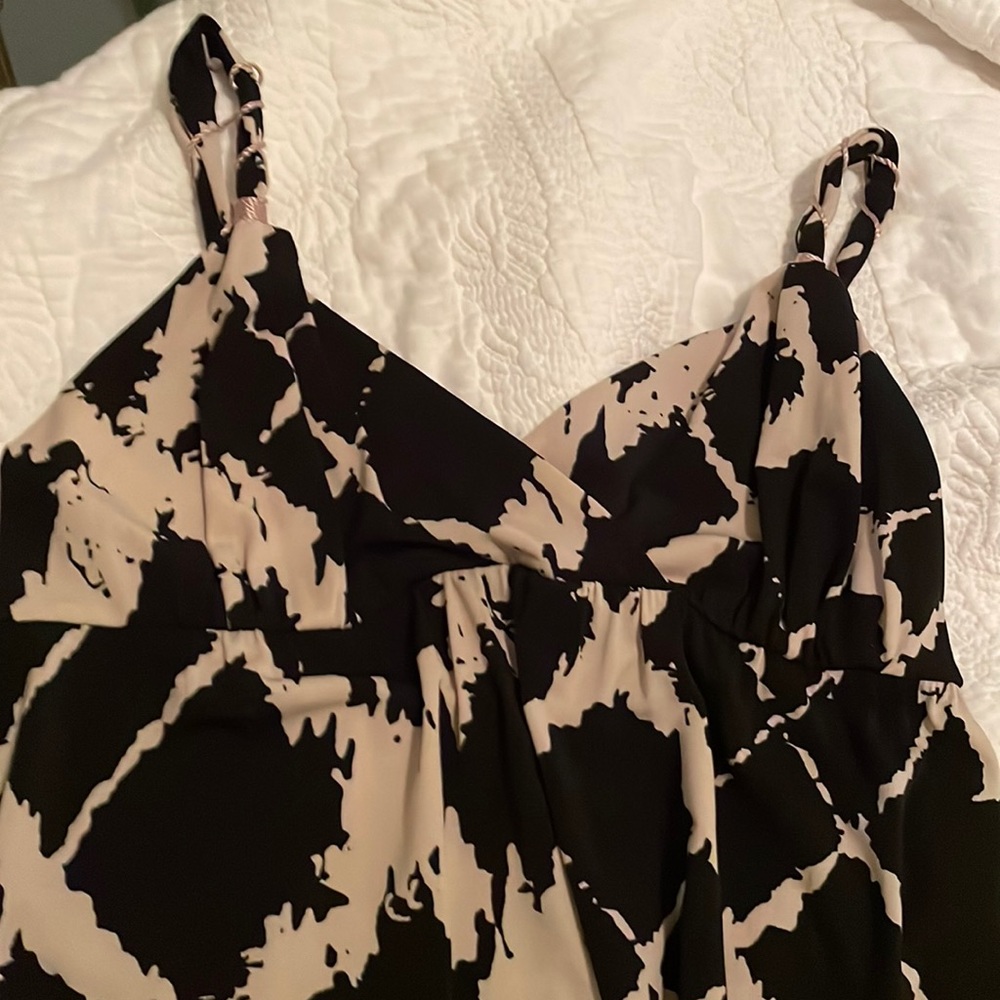 INC black/gold petite maxi dress